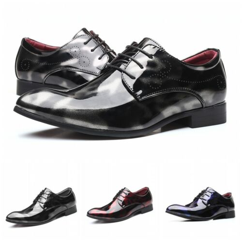 Details about  &nbsp;Mens British Pointy Toe Shiny PU Leather Business Wedding Party Dress Shoes 48 D