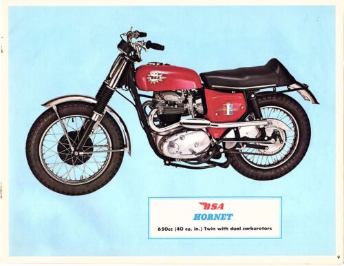 $6.50 Reprint Vintage 1967 BSA 650 Hornet motorcycle sales brochure//flyer
