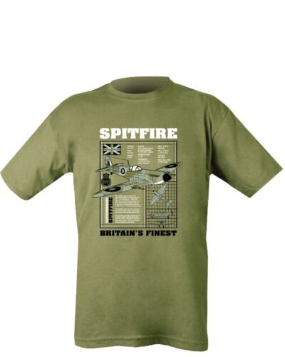 Mens T-shirt Battle Of Britain Spitfire RAF Britains Finest Army Military Combat 