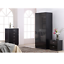 Black Oak 3 Piece Bedroom Furniture Plain Set Soft Close REFLECT Gloss Black
