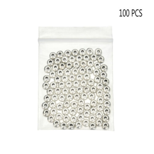 100Pcs Wholesale Silver Stainless Steel Round Spacer Beads DIY Jewelry Making JT
