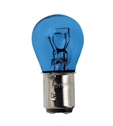BAY15D 21/5W DOUBLE FILAMENT LAMP 12V BLUE DYED GLASS 2 PCS P21/5W 