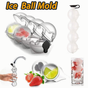 Details about  / 2.2/" Bar Silicone Ice Cube 4Ball Maker Mold Sphere Large Tray Whiskey DIY Mould