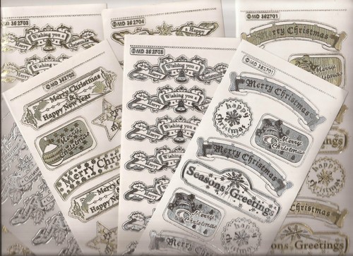 017 - Embossed MD Peel Offs Christmas Words