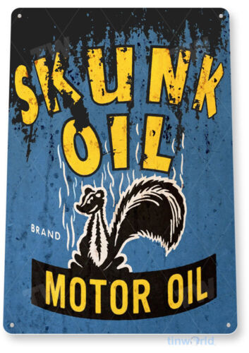 Retro Tin Sign B906 Gas Station Skunk Oil Sign Auto Shop Garage 