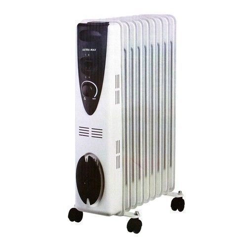 LARGE ULTRAMAX Oil Filled Radiator 9 Fin 2000W Electric Heater With Thermostat 