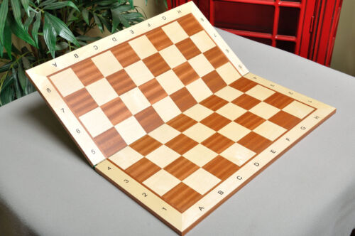 2.25/" With Notation Folding Maple /& Mahogany Wooden Chess Board