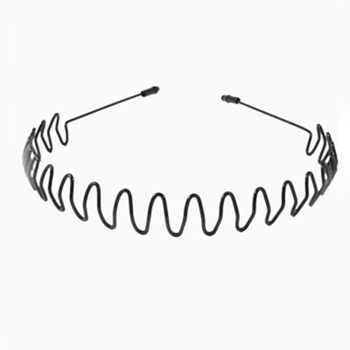 Band Herren Stirnband Damen Sport Wellen Haare Metall Schwarz Haarband 5 Stk