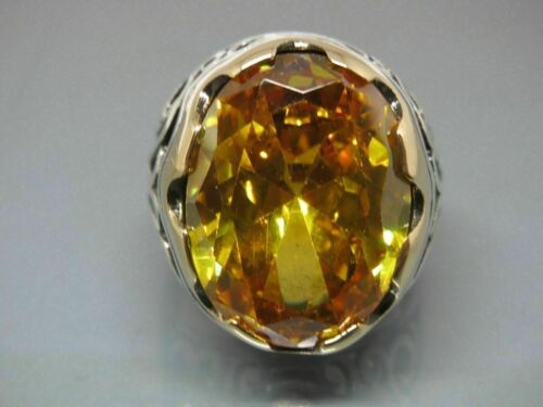Details about   Turkish Handmade 925 Sterling Silver Jewelry Citrine Men's Ring            #TR 
