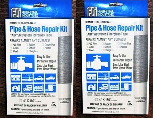 2ROLLS FIBERGLASS PIPE HOSE REPAIR TAPE 4 X 108/" WATERPROOF FIXES EVERYTHING!