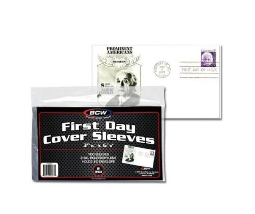 500 Count Lot BCW First Day Cover Sleeves #6 Envelope 3 15//16/" x 6 7//8/" Poly