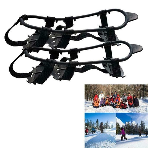 24Zähne Ice Gripper Cleat Steigeisen Rutsch-Klettern Wandern für Schuh T4P1