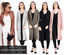 Women/'s Donna con Colletto a Cascata Duster Coat manica lunga Maxi Cardigan Top