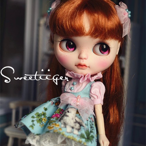 【Tii】Rabbit dress outfit 12/" 1//6 doll Blythe//Pullip//azone Clothes Handmade girl