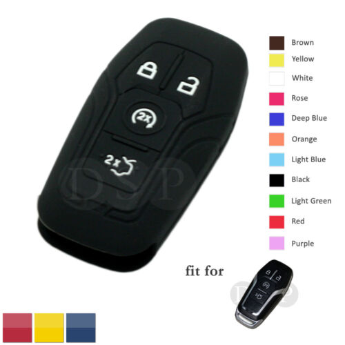 Silicone Cover Case Holder fit for FORD LINCOLN Smart Remote Key 4 Button 4708BK