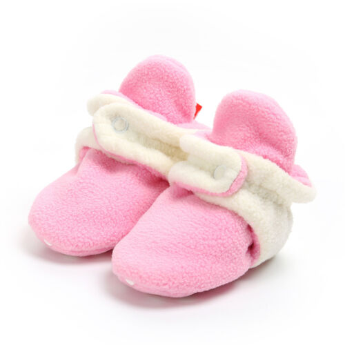Baby Toddler Infant Boys Girls Cotton Shoes Cozy Fleece Booties Non Skid Bottom