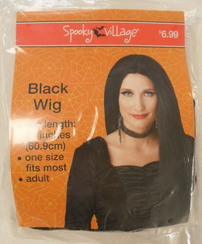 Spooky Village WITCH WIG Black Hair Goth Vampire HALLOWEEN COSTUME Adult OS NEW! 