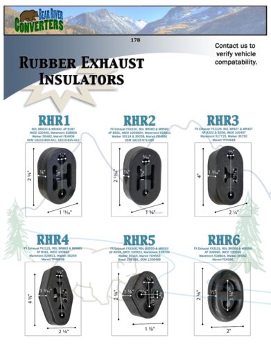 RHR1 Exhaust Mount Rubber Insulator Grommet Hanger Bushing 1//2/" Rod Support