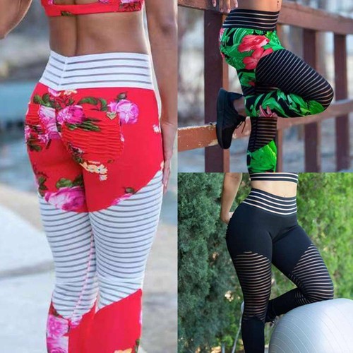 Women Ruched Push Up Leggings Yoga Pants Sport Butt Lift Fitness Workout Trouser