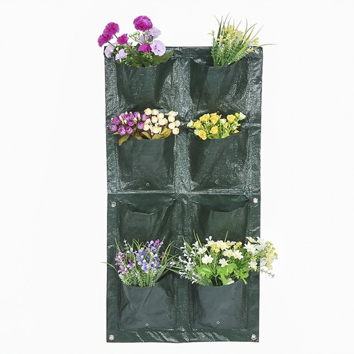 Vertical 4//8//16 Pockets Garden Wall Hanging Plant Growing Bag Flower Planter SS