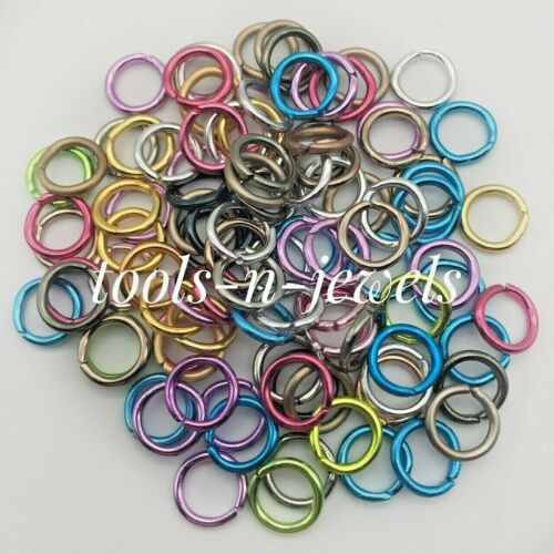 5.5mm Aluminum Jumprings Jewelry Open Rings 18 Gauge Mix 100 Pieces Mixed Colors 