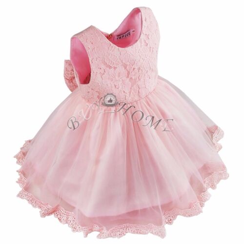 Lace Baby Flower Girl Christening Wedding Bridesmaid Party Princess Formal Dress 