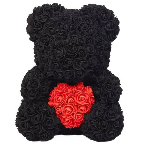 40cm 16" Rose Bear Teddy Gift For Mother's Day Birthday Valentine’s Day   Black 