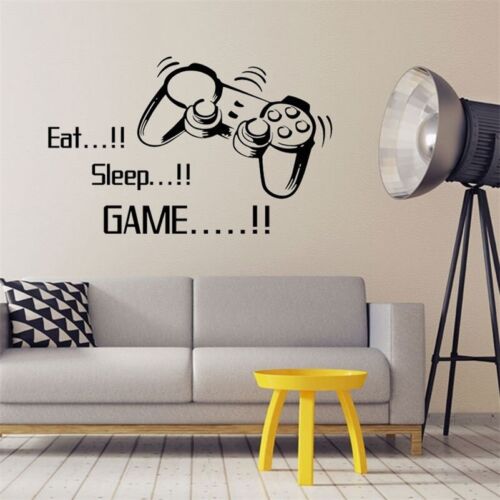Eat Sleep Game Wall Stickers Boys Bedroom Letter Wall Decals Art Kids Room decor 