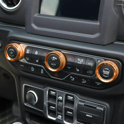 4x Air Conditioner+Headlight Switch Knob Ring Cover Trim for Jeep Wrangler JL JT 