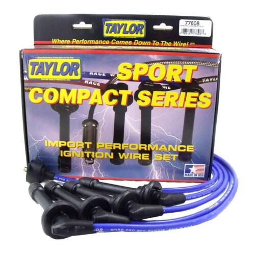Taylor Spark Plug Wire Set 77608; Spiro Pro 8mm Blue for Honda//Acura 4 Cylinder