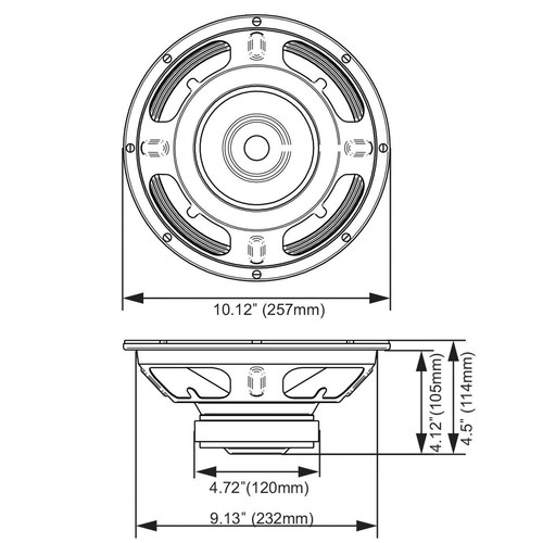 PRV Audio 10W450-8 10/" Professional Woofer 8 ohms 450 Watts 93 dB 2/" Voice Coil