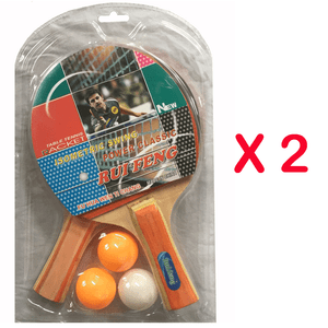 2 x table Raquette De Tennis Ping Pong Paddle bat 3 ball balles de tennis de table et chauve-souris