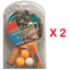2 x table Raquette De Tennis Ping Pong Paddle bat 3 ball balles de tennis de table et chauve-souris