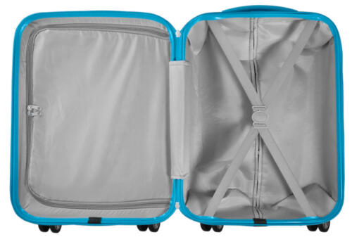 Plus facilement valise-Coquille Dure Voyage Vacances Bagages Santorin Noir-Bleu Set