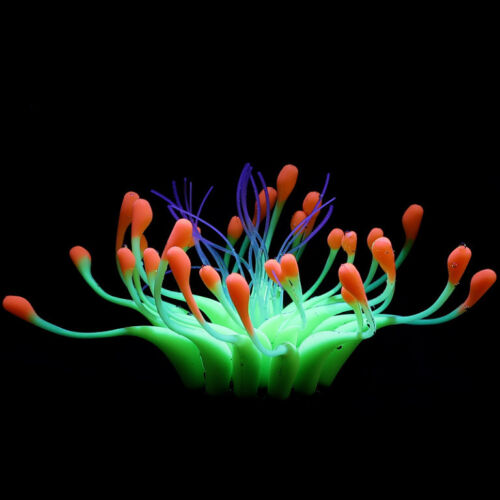 Aquarium Fish Tank Landscape Decor Bright Silicone Soft Coral Plant Ornament