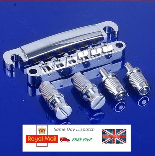 Chrome Guitar Tune-O-matic Bridge Tailpiece Tail For Les Paul LP Style Set L220