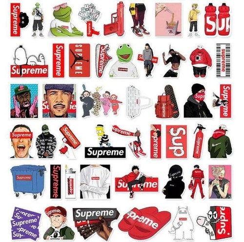 50PCS Supreme Graffiti Sticker Pack Car Laptop Vinyl Decal Car Luggage Stickers