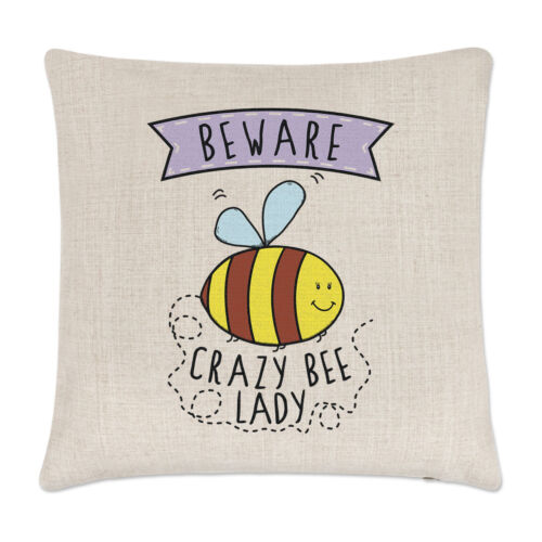 Beware Crazy Bee Lady Linen Pillowcase-Funny animals cute Hummel