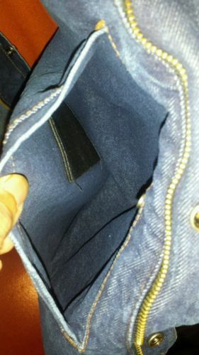 Men/'s blue denim Son of Anarchy vest W// Concealed carry pocket