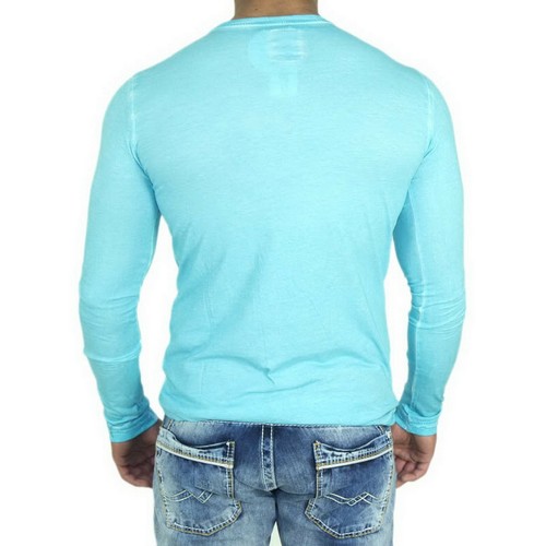 R-Neal 5330 Türkis Langarm Sweatshirt Longsleeve Figurbetont Hoodie T-Shirt