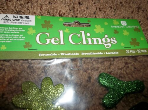 Details about  / American Greet Happy St Patrick Day Gel Clings Window Decorations 22 pieces New