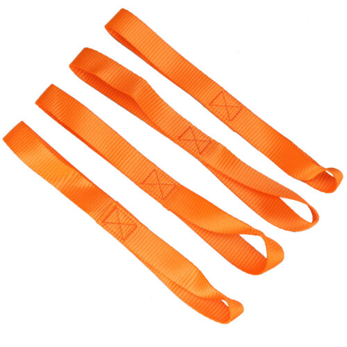 Orange 4pcs Nylon Soft Loop Tie Down Strap for Motorcycle Towing Cargo Dirtbike