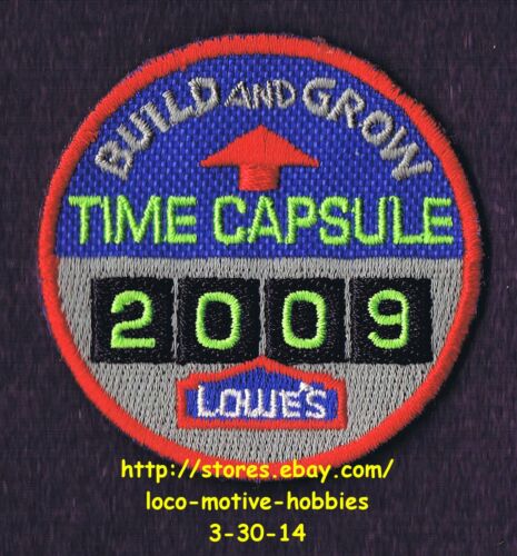 LMH PATCH Badge  2009 TIME CAPSULE Wooden LOWES Build Grow Kid/'s Clinic 2-3//16/"