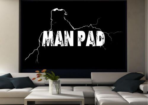 MAN PAD CRACKED WALL ART QUOTE STICKER DECAL MURAL BEDROOM STENCIL MURAL PRINT 