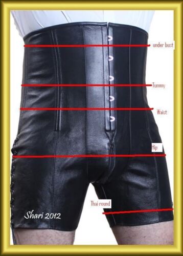 New Men Corset shorts High Quality NAPPA Leather
