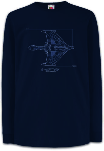 Blueprint Romulan D 'deridex Class remusien Star Enfants Manches Longues T-shirt TREK 