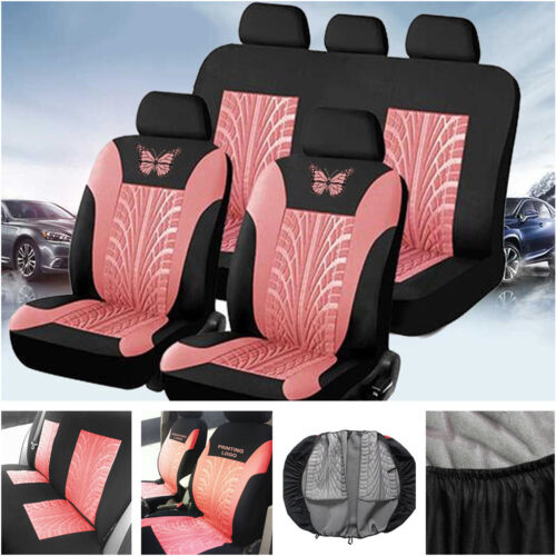 9x Butterfly Prints Car Seat Covers Full Set w//5Headrests Cover For Auto SUV VAN
