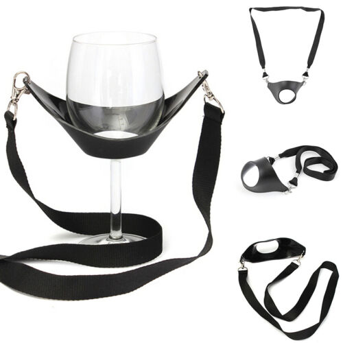 Portable Wine Sling Yoke Glass Holder Support Strap for Birthday Party Gift HI 