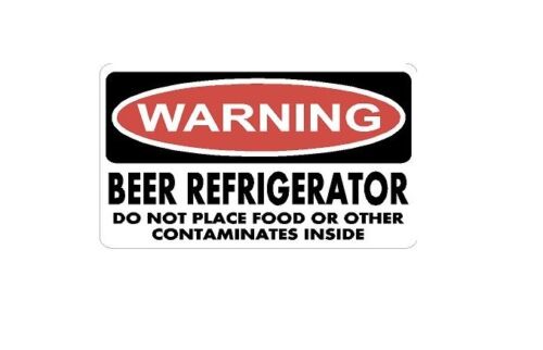 WARNING BEER REFRIGERATOR FUNNY Decal  Fridge//Car//Truck//Home//ATV//UTV