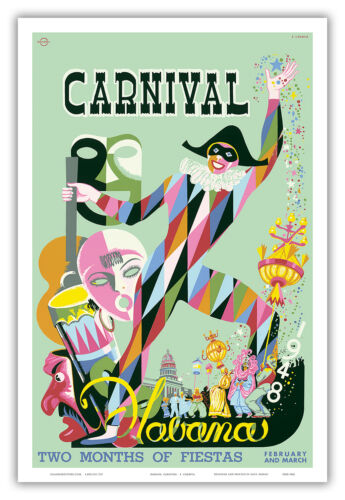 1948 Carnival Havana Cuba Fiesta Vintage World Travel Art Poster Print